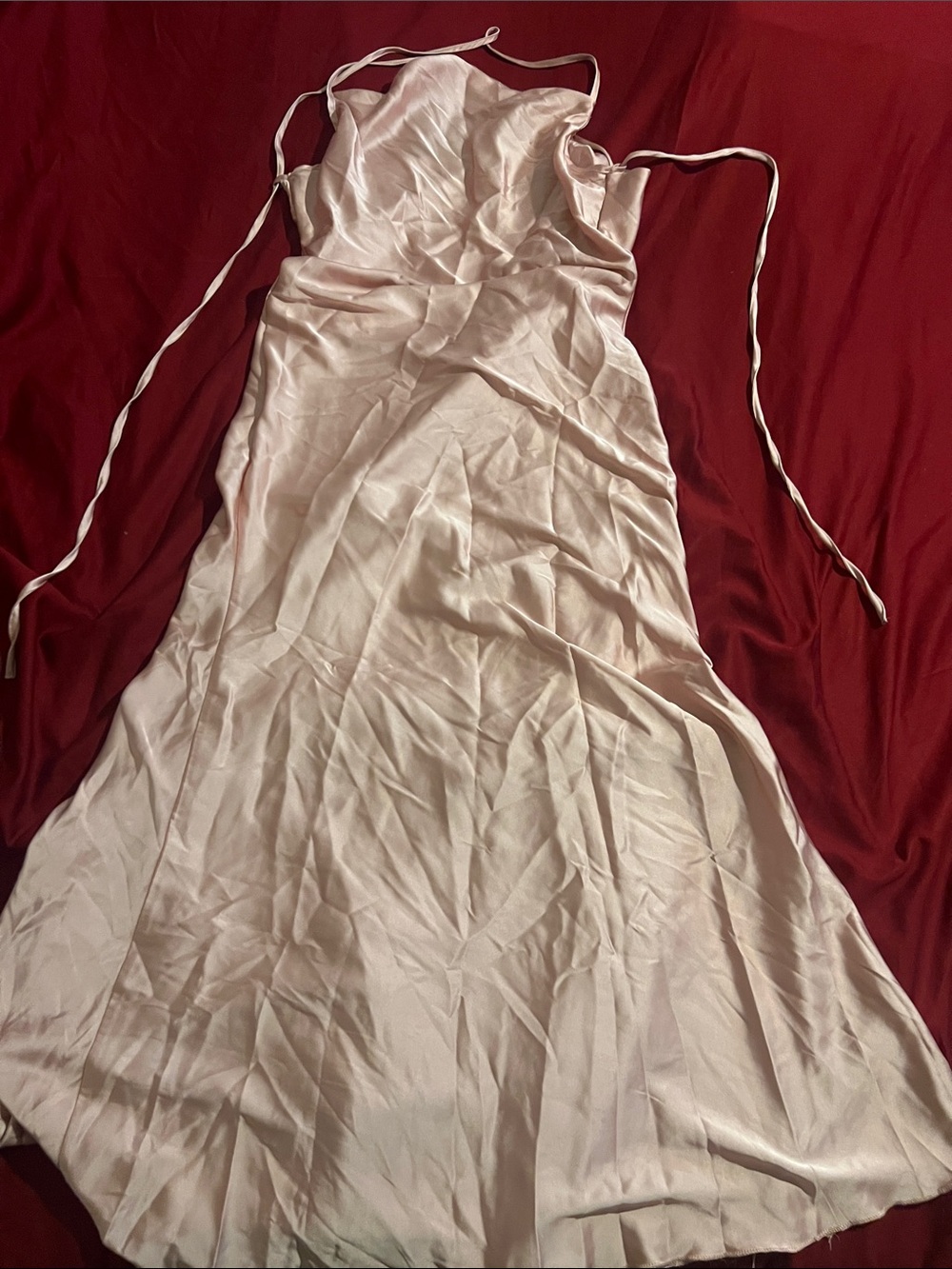 SHEIN Blush Pink Satin Slip Dress with Adjustable Straps